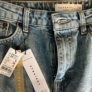 Top shop high waisted straight leg jeans. Size 4.